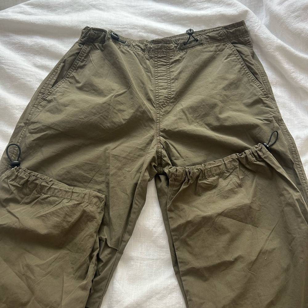 Garage Army Green Wide Leg Cargo Pants